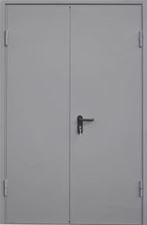 Установка противопожарной металлической двери EI-60 двустворчатая размером 1500*2200 мм