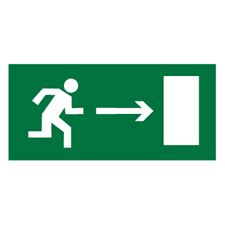 Знак E03 Направление к эвакуационному выходу направо (пленка)