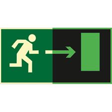 Знак E03 Направление к эвакуационному выходу направо (Фотолюминесцентный Пленка)