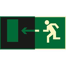 Знак E04 Направление к эвакуационному выходу налево (Фотолюминесцентный Пленка)