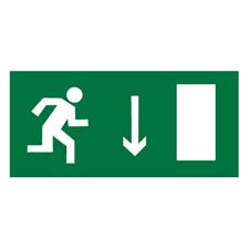 Знак E09 Указатель двери эвакуационного выхода (правосторонний) (пленка)