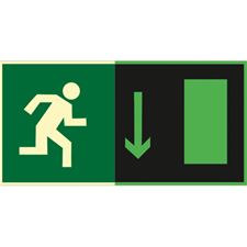 Знак E09 Указатель двери эвакуационного выхода (правосторонний ) (Фотолюминесцентный Пленка)
