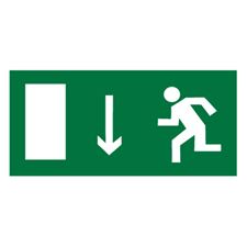 Знак E10 Указатель двери эвакуационного выхода (левосторонний) (пленка)