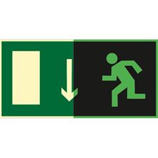 Знак E10 Указатель двери эвакуационного выхода (левосторонний) (Фотолюминесцентный Пленка)