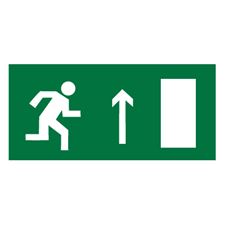 Знак E11 Направление к эвакуационному выходу прямо (правосторонний) (пленка)
