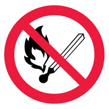 Знак P02 Запрещается пользоваться открытым огнем и курить (пленка)
