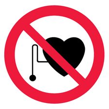 Знак P11 Запрещается работа (присутствие) людей со стимуляторами сердечной деятельности (пленка)
