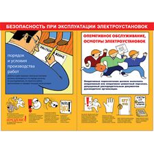 Плакат "Безопасность при эксплуатации электроустановок" (Бумага ламинированная, к-т из 4 л.)