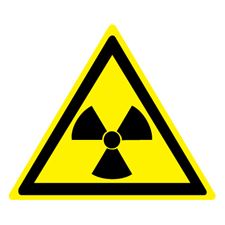 Знак W05 Опасно. Радиоактивные вещества или ионизирующее излучение (пленка)