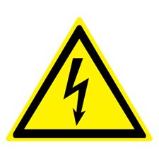 Знак W08 Опасность поражения электрическим током (пленка)